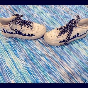 Custom painted city scape Nike Air